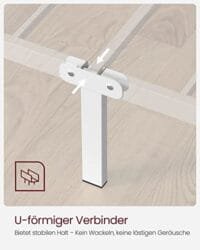 Vasagle  dubbelsäng ram metall sängram passar 140 x 190 cm madrass, vit - Bild 4