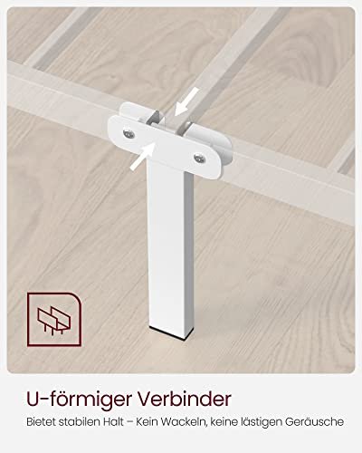 Vasagle dubbelsäng ram metall sängram passar 140 x 190 cm madrass, vit 4 Vasagle dubbelsäng ram metall sängram passar 140 x 190 cm madrass, vit - Bild 4
