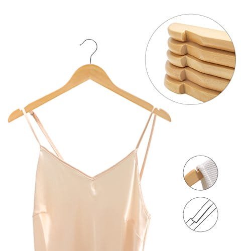 Songmics 20 axelskåror kläd hängare - Naturmaterial 4 Songmics 20 axelskåror kläd hängare - Naturmaterial - Bild 4