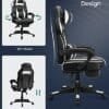 Ergonomisk design gaming- och kontorsstol med justerbar höjd och 360° svängfunktion.