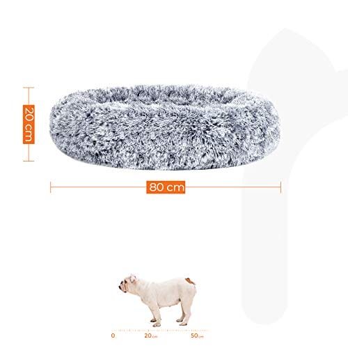 Hundsäng, Donut Kattsäng, Fluffig Lugnande Husdjurssäng med Avtagbart Tvättbart Överdrag, Mjuk Lång Plysch, 80 Cm, Grå 4 Hundsäng, Donut Kattsäng, Fluffig Lugnande Husdjurssäng med Avtagbart Tvättbart Överdrag, Mjuk Lång Plysch, 80 Cm, Grå - Bild 4