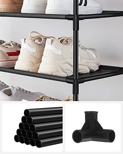Songmics 10-lagers skoställ, skoförvaring, 45 x 28 x 173 cm, metallram, svart 6 Songmics 10-lagers skoställ, skoförvaring, 45 x 28 x 173 cm, metallram, svart - Bild 6