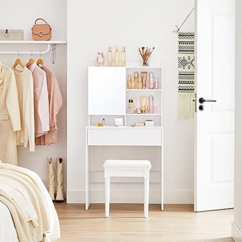 VASAGLE Sminkbord, Träspånskiva. Bordsstorlek: 70 x 40 x 136 cm 4 VASAGLE Sminkbord, Träspånskiva. Bordsstorlek: 70 x 40 x 136 cm - Bild 4