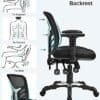 Kontorsstol med ergonomiskt ryggstöd och justerbar höjd.