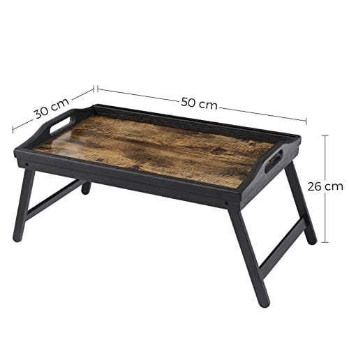 Songmics Bäddsbricka med fällbara ben av bambu, frukostbricka för soffa, säng, serveringsbricka med spår för telefonplatta, bärbart skrivbord, rustikt brunt LLD106B01 6 Songmics Bäddsbricka med fällbara ben av bambu, frukostbricka för soffa, säng, serveringsbricka med spår för telefonplatta, bärbart skrivbord, rustikt brunt LLD106B01 - Bild 6