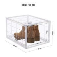 Songmics Shoe Box, Stapelbar skoarrangör, plastskoförvaring, transparent - Bild 5