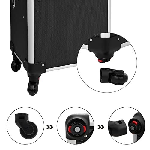 Songmics professionella sminkfodral, 3-i-1 resande skönhetsvagn, med universella hjul, svart 7 Songmics professionella sminkfodral, 3-i-1 resande skönhetsvagn, med universella hjul, svart - Bild 7