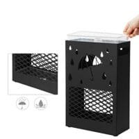 Songmics Paraply Stand Metal Rectangular Paraply Stand med avtagbart vattendroppsbricka, 4 krokar, utskärningsdesign, för hall och kontor, Black Luc004B01 6 Songmics Paraply Stand Metal Rectangular Paraply Stand med avtagbart vattendroppsbricka, 4 krokar, utskärningsdesign, för hall och kontor, Black Luc004B01 - Bild 6