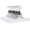 Halkfria roterande träbyxhängare för kläder, 12-pack, vit.