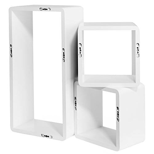 Set med 3 Flytande Hyllor, Vägghyllor med Högglansfinish, Förvaringsorgan För Träkuber, 15 Cm Djup, 50/22/22 Cm, Vit 3 Set med 3 Flytande Hyllor, Vägghyllor med Högglansfinish, Förvaringsorgan För Träkuber, 15 Cm Djup, 50/22/22 Cm, Vit - Bild 3