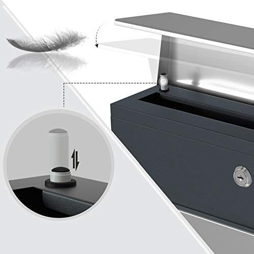 Songmics Modern Mailbox, låsbar väggmonterad postbrev Grey och Silver 5 Songmics Modern Mailbox, låsbar väggmonterad postbrev Grey och Silver - Bild 5