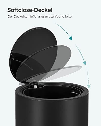 Songmics Badrumskorg, 3 liters toalett pedalfack, stål 3 Songmics Badrumskorg, 3 liters toalett pedalfack, stål - Bild 3