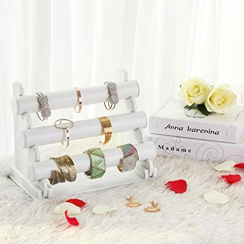 Songmics 3-bar armbandhållare för halsband, smycken Display Rack, White 2 Songmics 3-bar armbandhållare för halsband, smycken Display Rack, White - Bild 2