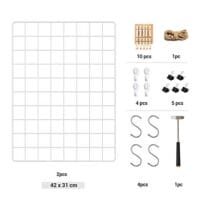 Songmics rutnätspaneler, fotoväggdisplay, metallnätväggdekor, gör-det-själv, hängande tavelvägg, S-krok, klämma, hampsnöre, set om 2, vit LPP01W 7 Songmics rutnätspaneler, fotoväggdisplay, metallnätväggdekor, gör-det-själv, hängande tavelvägg, S-krok, klämma, hampsnöre, set om 2, vit LPP01W - Bild 7