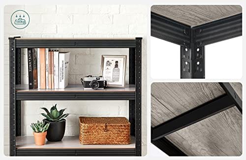 Songmics stående hyllor, bokhyllor, förvaringshyllor, 5 hyllor, kökshyllor, hyllor, 30 x 75 x 150 cm, lastkapacitet 650 kg, justerbara hyllor, industriell design, naturlig svart GLR030B11 6 Songmics stående hyllor, bokhyllor, förvaringshyllor, 5 hyllor, kökshyllor, hyllor, 30 x 75 x 150 cm, lastkapacitet 650 kg, justerbara hyllor, industriell design, naturlig svart GLR030B11 - Bild 6