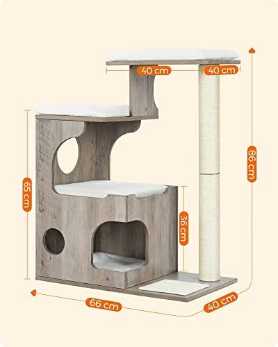 Feandrea CAT-skrapstolpe 86 cm med 3 liggområden och hålrum, kattträd, gråvit 7 Feandrea CAT-skrapstolpe 86 cm med 3 liggområden och hålrum, kattträd, gråvit - Bild 7
