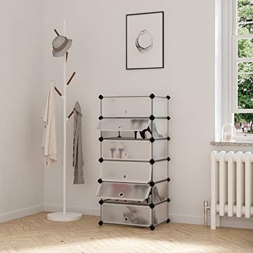 Songmics 6 kuber sammankopplade skoställ Skåp Garderob Stående Förvaring Organiseringsboxar Campingskåp Hyllor 43 x 31 x 105 cm LPC06W 3 Songmics 6 kuber sammankopplade skoställ Skåp Garderob Stående Förvaring Organiseringsboxar Campingskåp Hyllor 43 x 31 x 105 cm LPC06W - Bild 3