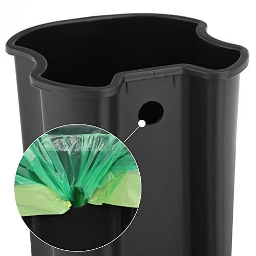 Songmics soptunna, 5 L badrumskärl, stålpedalkärl, med innerhink, mjukstängt lock och handtag för badrum, toalett, silver och svart LTB14NL 7 Songmics soptunna, 5 L badrumskärl, stålpedalkärl, med innerhink, mjukstängt lock och handtag för badrum, toalett, silver och svart LTB14NL - Bild 7