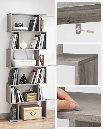 Vasagle Bokhyllor 6-vånings Bokhylla Rumsavdelare Kub Display Hylla Fristående Förvaringshylla Modern stil För Vardagsrum Sovrum Kontor Greige LBC061M01 6 Vasagle Bokhyllor 6-vånings Bokhylla Rumsavdelare Kub Display Hylla Fristående Förvaringshylla Modern stil För Vardagsrum Sovrum Kontor Greige LBC061M01 - Bild 6