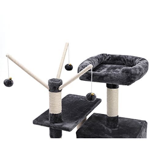 Cat Tree, Cat Condo med Hängmatta, Cat Tower, Smoke Grey 7 Cat Tree, Cat Condo med Hängmatta, Cat Tower, Smoke Grey - Bild 7