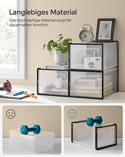 Songmics LSP007B18 Skokartonger Paket med 18 hopfällbara och stapelbara upp till storlek 46 Transparent Black 5 Songmics LSP007B18 Skokartonger Paket med 18 hopfällbara och stapelbara upp till storlek 46 Transparent Black - Bild 5