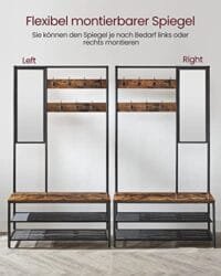 Vasagle Coat Rack Stand, Industrial, Rustic Brown och Svart 6 Vasagle Coat Rack Stand, Industrial, Rustic Brown och Svart - Bild 6