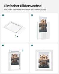 Songmics 3 bildramar, för 4x6, 5x7 tum, 6x8 tum, vit 6 Songmics 3 bildramar, för 4x6, 5x7 tum, 6x8 tum, vit - Bild 6