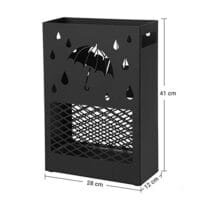 Songmics Paraply Stand Metal Rectangular Paraply Stand med avtagbart vattendroppsbricka, 4 krokar, utskärningsdesign, för hall och kontor, Black Luc004B01 5 Songmics Paraply Stand Metal Rectangular Paraply Stand med avtagbart vattendroppsbricka, 4 krokar, utskärningsdesign, för hall och kontor, Black Luc004B01 - Bild 5