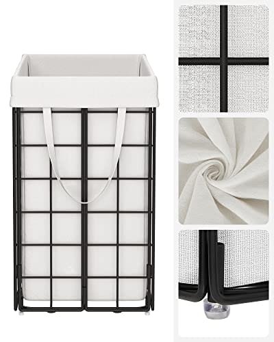 Songmics 90L Tvättkorg, hopfällbar tvättkorg, tvätthamare, tvättbar väska, svartvit 6 Songmics 90L Tvättkorg, hopfällbar tvättkorg, tvätthamare, tvättbar väska, svartvit - Bild 6