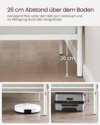 Vasagle dubbelsäng ram metall sängram passar 140 x 190 cm madrass, vit 5 Vasagle dubbelsäng ram metall sängram passar 140 x 190 cm madrass, vit - Bild 5