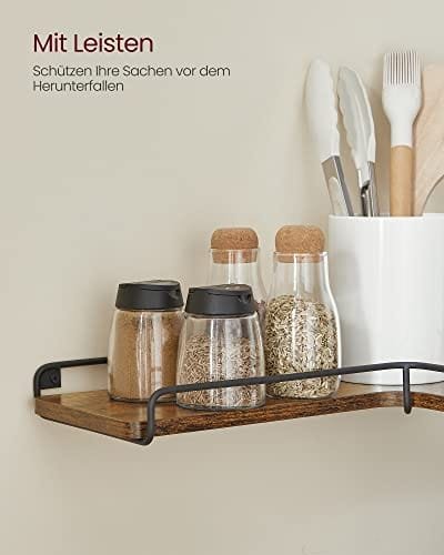 Vasagle L-formad hörnhylla, vägghylla - Rustik brun 3 Vasagle L-formad hörnhylla, vägghylla - Rustik brun - Bild 3