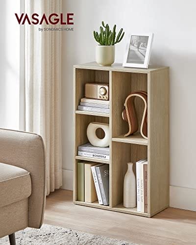 Vasagle bokhylla, 5-fack barn bokhylla i trä, golvstående, 50 x 24 x 80 cm, ekfärg 2 Vasagle bokhylla, 5-fack barn bokhylla i trä, golvstående, 50 x 24 x 80 cm, ekfärg - Bild 2