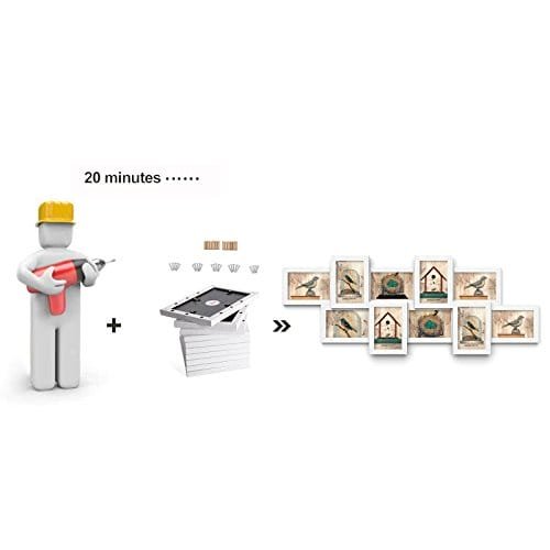 Fotoram Collage För 10 Foton i 4" X 6" (10 X 15 Cm) Bildram Väggmonterad, Montering Krävs, Vit Trä Ådring 3 Fotoram Collage För 10 Foton i 4" X 6" (10 X 15 Cm) Bildram Väggmonterad, Montering Krävs, Vit Trä Ådring - Bild 3