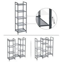 Songmics badrumshylla metall kökshylla 5 lager badrumshylla stående hylla växthylla utbyggbara justerbara hyllor industriell design för badrum kök svart bsc35bk 5 Songmics badrumshylla metall kökshylla 5 lager badrumshylla stående hylla växthylla utbyggbara justerbara hyllor industriell design för badrum kök svart bsc35bk - Bild 5