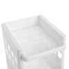 Vit plastvagn med hjul för förvaring och organisering.