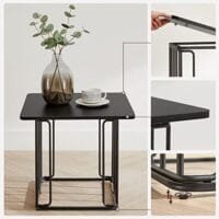 Vasagle Let330b16 sidobord, soffbord, set om 2, vardagsrumsbord, soffbord, stålstomme, bordsskiva som bricka, för små utrymmen, svart 7 Vasagle Let330b16 sidobord, soffbord, set om 2, vardagsrumsbord, soffbord, stålstomme, bordsskiva som bricka, för små utrymmen, svart - Bild 7