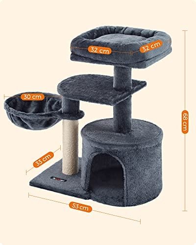 Kattträd, Litet Katttorn, Kattungeskrapstolpe, Rökgrå 5 Kattträd, Litet Katttorn, Kattungeskrapstolpe, Rökgrå - Bild 5