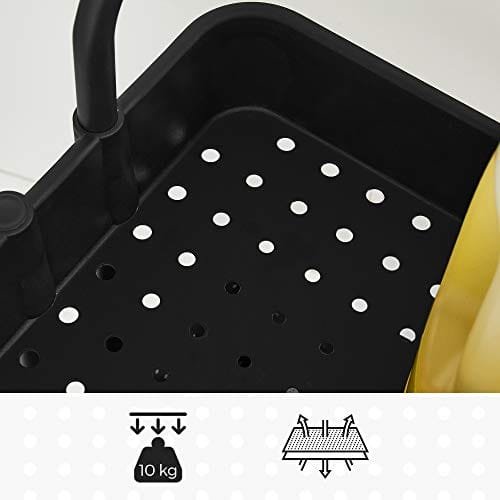 Songmics Rolling Cart, 3-Tier Storage Cart, förvaringsvagn med handtag, svart 5 Songmics Rolling Cart, 3-Tier Storage Cart, förvaringsvagn med handtag, svart - Bild 5