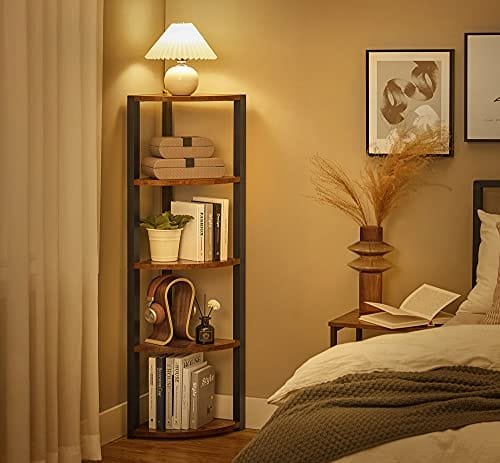 Vasagle 5-vånings hörnhylla Multifunktionsförvaringshylla Växtställ för vardagsrum Sovrum Hemmakontor Arbetsrum Industriell Rustik Brun och Svart LLS801B01 4 Vasagle 5-vånings hörnhylla Multifunktionsförvaringshylla Växtställ för vardagsrum Sovrum Hemmakontor Arbetsrum Industriell Rustik Brun och Svart LLS801B01 - Bild 4