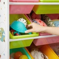 Songmics leksakshylla, leksaksarrangör, barnhylla med 16 löstagbara PP-plastlådor, för dagis, lekrum, skola, gul, ljusgrön, rosa och samargrön GKR070W01 5 Songmics leksakshylla, leksaksarrangör, barnhylla med 16 löstagbara PP-plastlådor, för dagis, lekrum, skola, gul, ljusgrön, rosa och samargrön GKR070W01 - Bild 5