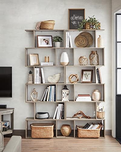 Vasagle Bokhyllor 6-vånings Bokhylla Rumsavdelare Kub Display Hylla Fristående Förvaringshylla Modern stil För Vardagsrum Sovrum Kontor Greige LBC061M01 4 Vasagle Bokhyllor 6-vånings Bokhylla Rumsavdelare Kub Display Hylla Fristående Förvaringshylla Modern stil För Vardagsrum Sovrum Kontor Greige LBC061M01 - Bild 4