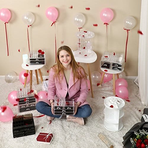 Songmics Makeup Box, Kosmetisk Organizer med 3 lådor, Transparent 7 Songmics Makeup Box, Kosmetisk Organizer med 3 lådor, Transparent - Bild 7