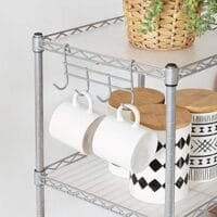 Songmics badrumshylla, förvaringsställ i metall, total lastkapacitet 100 kg, med 5 pp-ark, avtagbara krokar, 30 x 30 x 123,5 cm, utbyggbar design, för litet utrymme, silver och transparent LGR023S01 6 Songmics badrumshylla, förvaringsställ i metall, total lastkapacitet 100 kg, med 5 pp-ark, avtagbara krokar, 30 x 30 x 123,5 cm, utbyggbar design, för litet utrymme, silver och transparent LGR023S01 - Bild 6