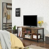 Vasagle TV Stativ för TV upp till 50 tum, TV-skåp med öppna hyllor, TV-konsol för vardagsrum, underhållningsrum, rustik brun och svart LTV39BX 4 Vasagle TV Stativ för TV upp till 50 tum, TV-skåp med öppna hyllor, TV-konsol för vardagsrum, underhållningsrum, rustik brun och svart LTV39BX - Bild 4
