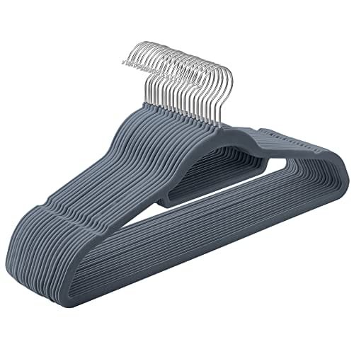 Velvet Klädhängare, Set med 20 Klädhängare, Halkfria, med Knytstång Och 360° Vridbar Krok, Platsbesparande, 0,6 Cm Tjock, 43,5 Cm Lång, För Klänningar Byxor, Ljusgrå 1 Velvet Klädhängare, Set med 20 Klädhängare, Halkfria, med Knytstång Och 360° Vridbar Krok, Platsbesparande, 0,6 Cm Tjock, 43,5 Cm Lång, För Klänningar Byxor, Ljusgrå