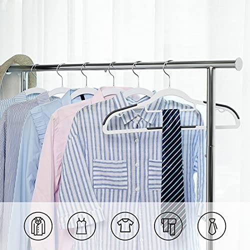 Songmics set med 30 klädhängare, halkfria plastgalgar, utrymmesbesparande klädhängare, 0,5 cm tjocka, 42 cm långa, silver 360° vridbar krok, vit och mörkgrå CRP20WG30 3 Songmics set med 30 klädhängare, halkfria plastgalgar, utrymmesbesparande klädhängare, 0,5 cm tjocka, 42 cm långa, silver 360° vridbar krok, vit och mörkgrå CRP20WG30 - Bild 3