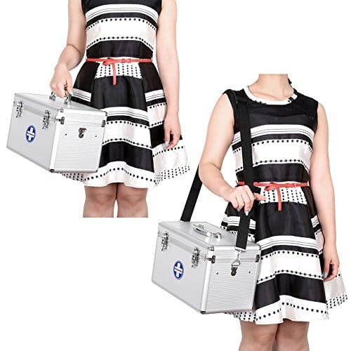 Songmics Första hjälpen-väska Medicin Förvaring Pillbox Läkemedelsmedicin med bärhandtag Bärrem Aluminiumstänger Abs Silvery JBC362S 4 Songmics Första hjälpen-väska Medicin Förvaring Pillbox Läkemedelsmedicin med bärhandtag Bärrem Aluminiumstänger Abs Silvery JBC362S - Bild 4