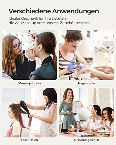 Songmics kosmetikafodral, vagnfodral, 4-i-1 sminkfodral, universalhjul, silver 7 Songmics kosmetikafodral, vagnfodral, 4-i-1 sminkfodral, universalhjul, silver - Bild 7