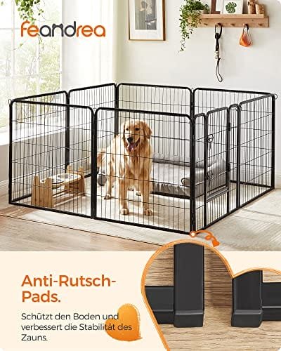 Feandrea 8-panels lekhage, bur i järn, kraftigt husdjur, 77 x 80 cm, svart 2 Feandrea 8-panels lekhage, bur i järn, kraftigt husdjur, 77 x 80 cm, svart - Bild 2