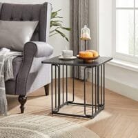 Vasagle Let330b16 sidobord, soffbord, set om 2, vardagsrumsbord, soffbord, stålstomme, bordsskiva som bricka, för små utrymmen, svart 4 Vasagle Let330b16 sidobord, soffbord, set om 2, vardagsrumsbord, soffbord, stålstomme, bordsskiva som bricka, för små utrymmen, svart - Bild 4
